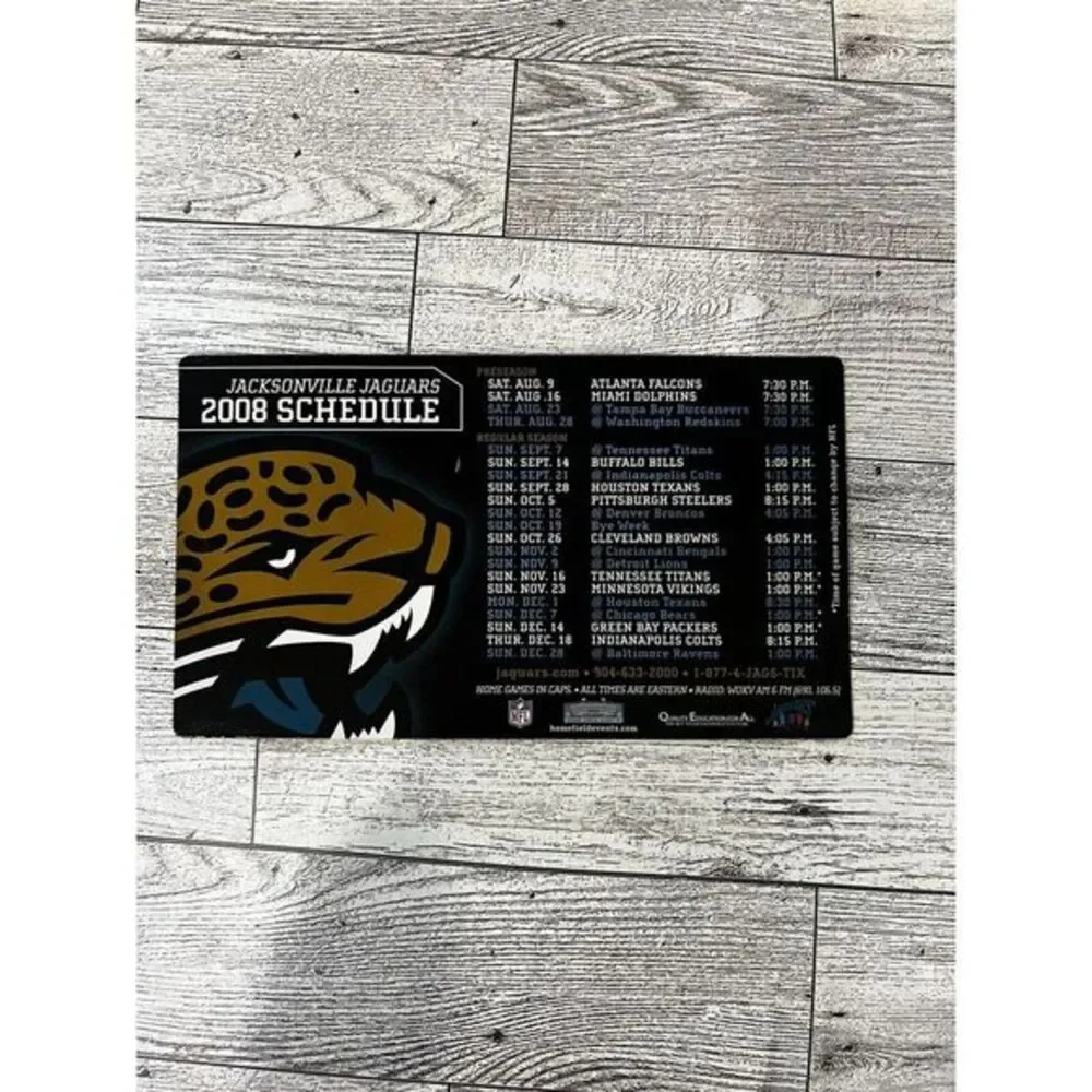 Official Jacksonville Jaguars 2008‎ Magnetic Schedule